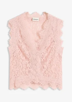 Gilet sans manches en dentelle