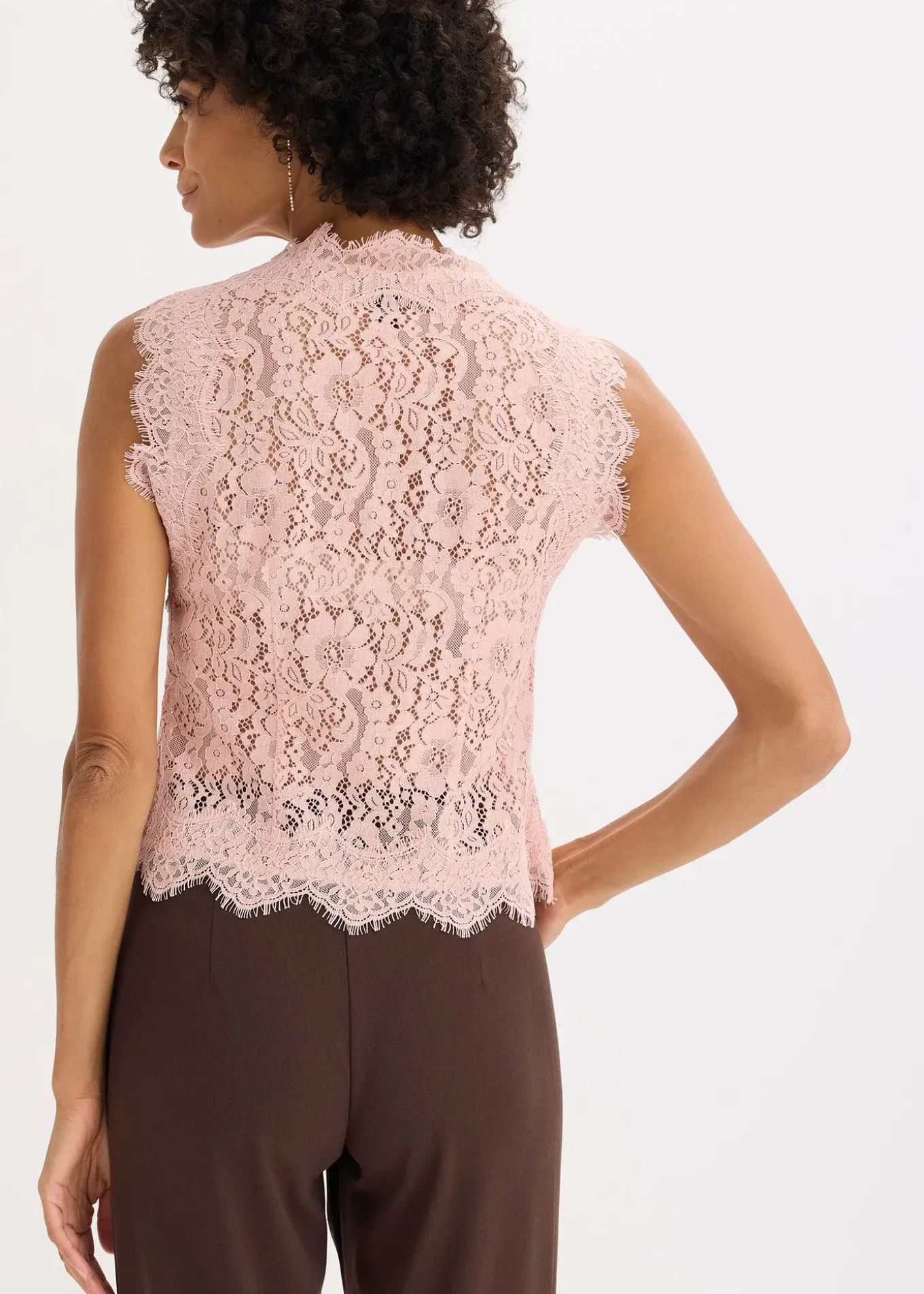 Gilet sans manches en dentelle