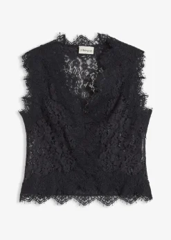 Gilet sans manches en dentelle