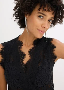 Gilet sans manches en dentelle