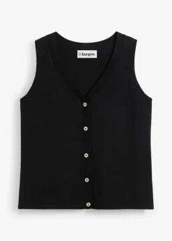 Gilet sans manches en fine maille