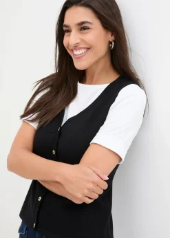 Gilet sans manches en fine maille