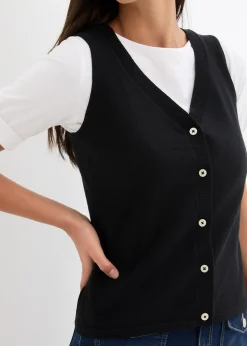 Gilet sans manches en fine maille