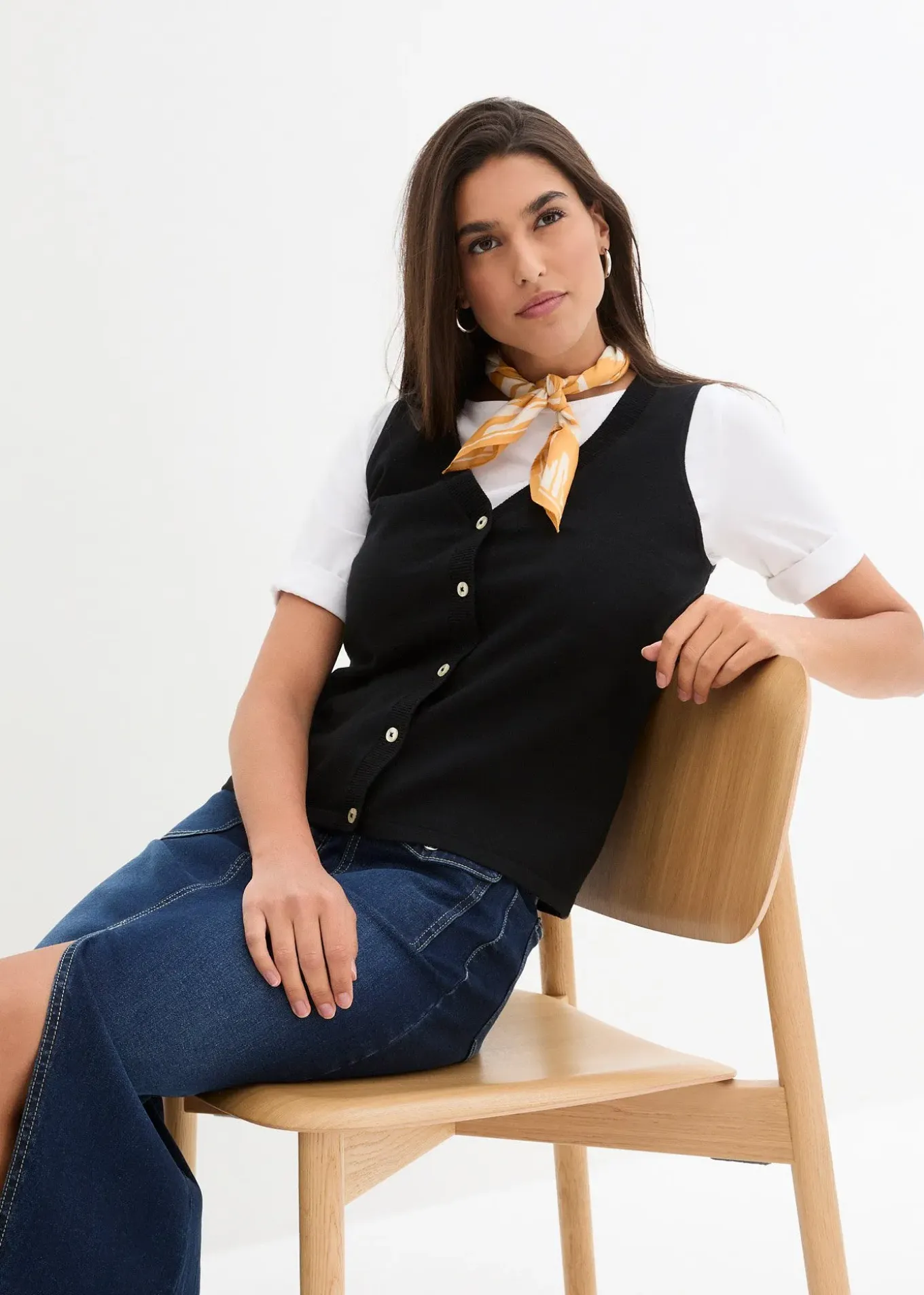 Gilet sans manches en fine maille