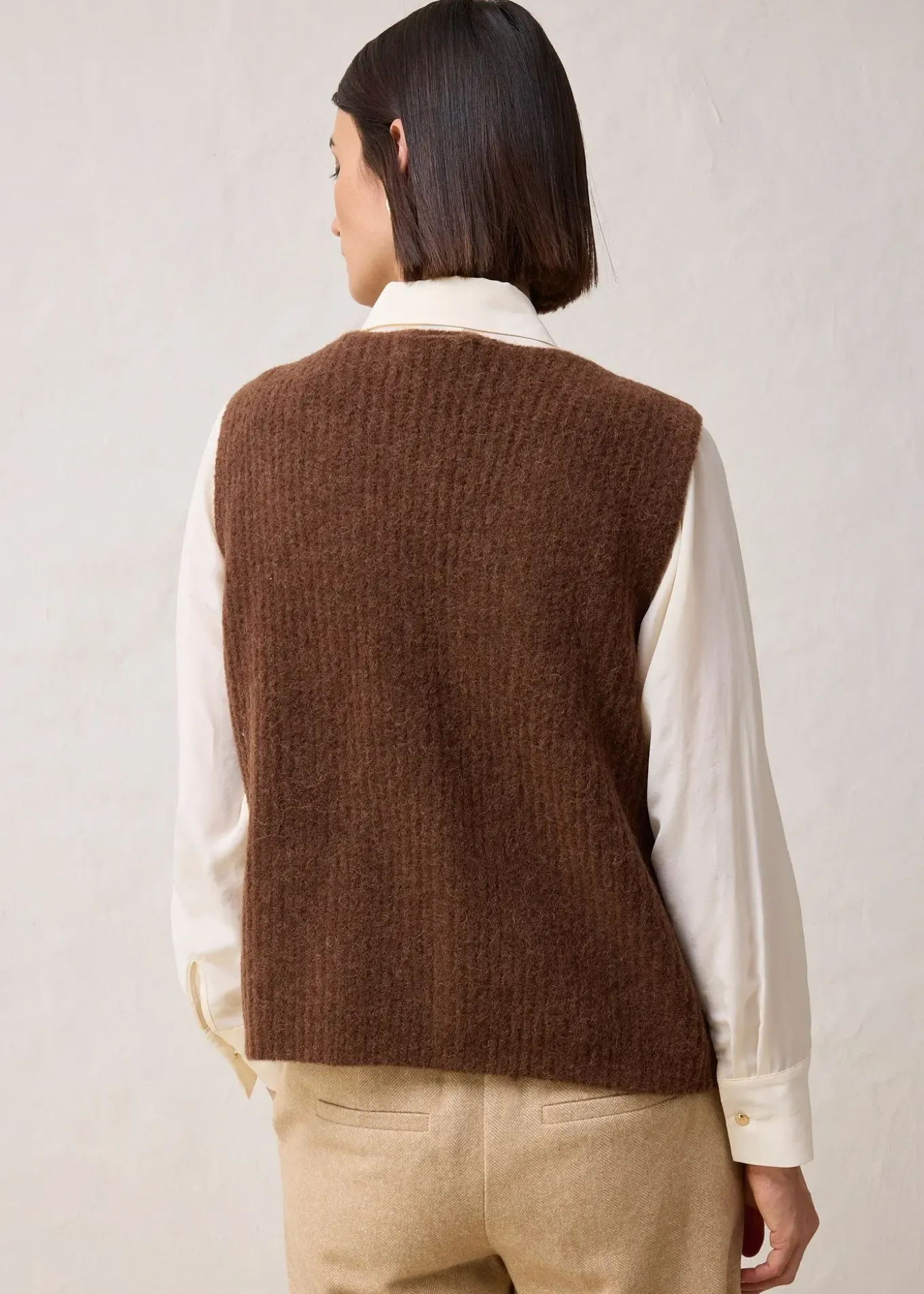 Gilet sans manches en grosse maille