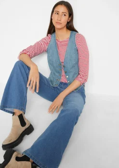 Gilet sans manches en jean extensible