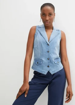 Gilet sans manches en jean extensible