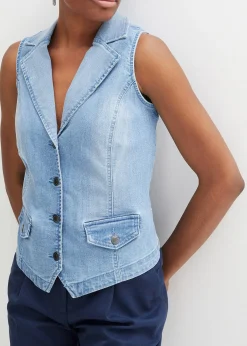 Gilet sans manches en jean extensible