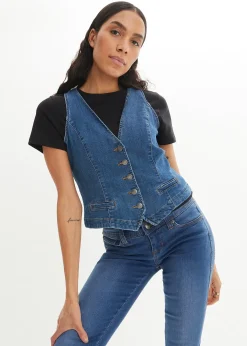 Gilet sans manches en jean extensible