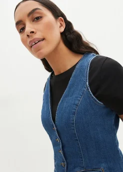 Gilet sans manches en jean extensible