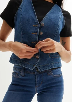 Gilet sans manches en jean extensible