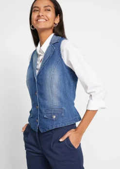 Gilet sans manches en jean extensible