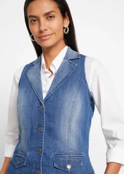 Gilet sans manches en jean extensible