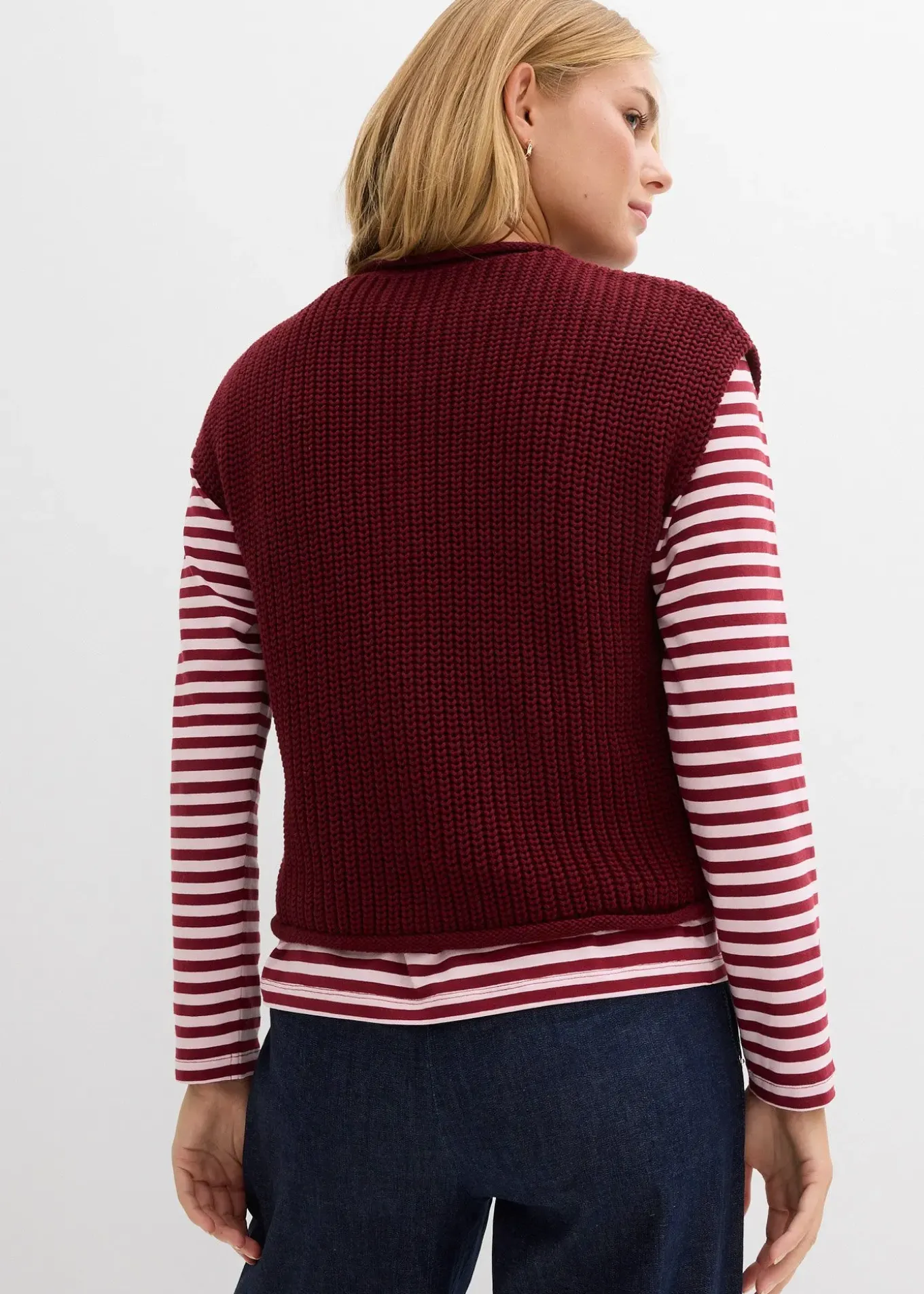 Gilet sans manches en maille avec des poches