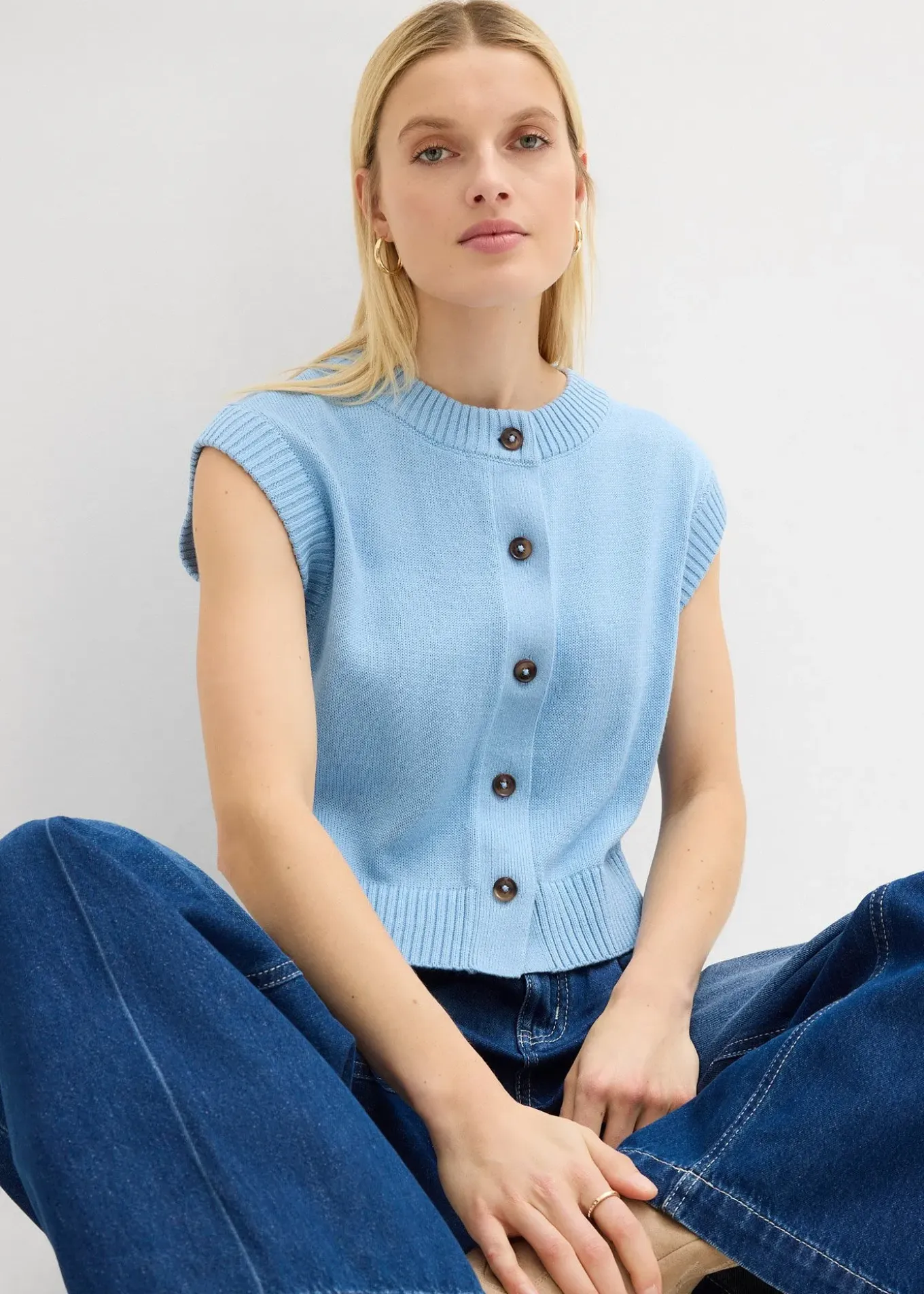 Gilet sans manches en maille