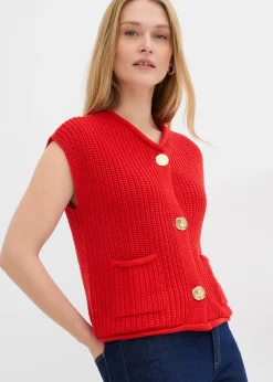 Gilet sans manches en maille avec des poches