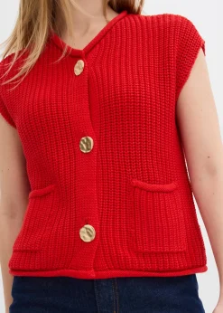 Gilet sans manches en maille avec des poches