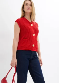 Gilet sans manches en maille avec des poches