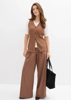 Gilet sans manches en maille côtelée