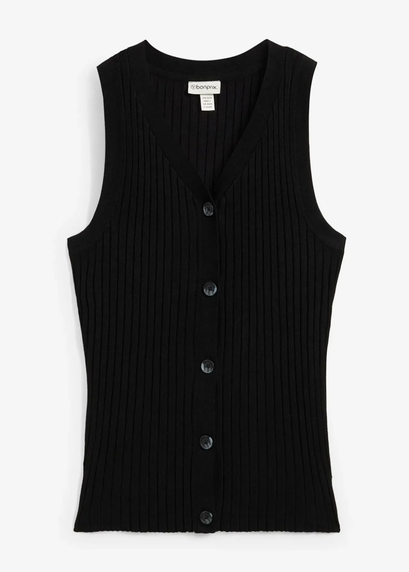 Gilet sans manches en maille côtelée