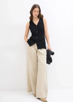 Gilet sans manches en maille côtelée