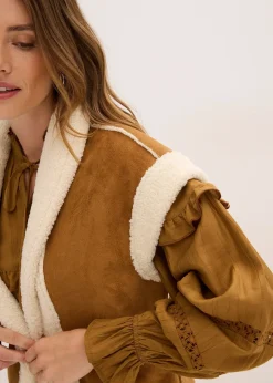 Gilet sans manches en sherpa