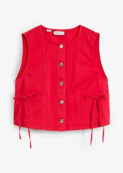 Gilet sans manches en twill de coton extensible