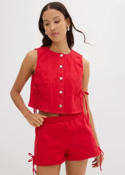 Gilet sans manches en twill de coton extensible