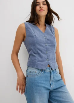 Gilet sans manches en velours côtelé