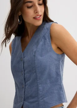 Gilet sans manches en velours côtelé