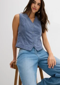 Gilet sans manches en velours côtelé