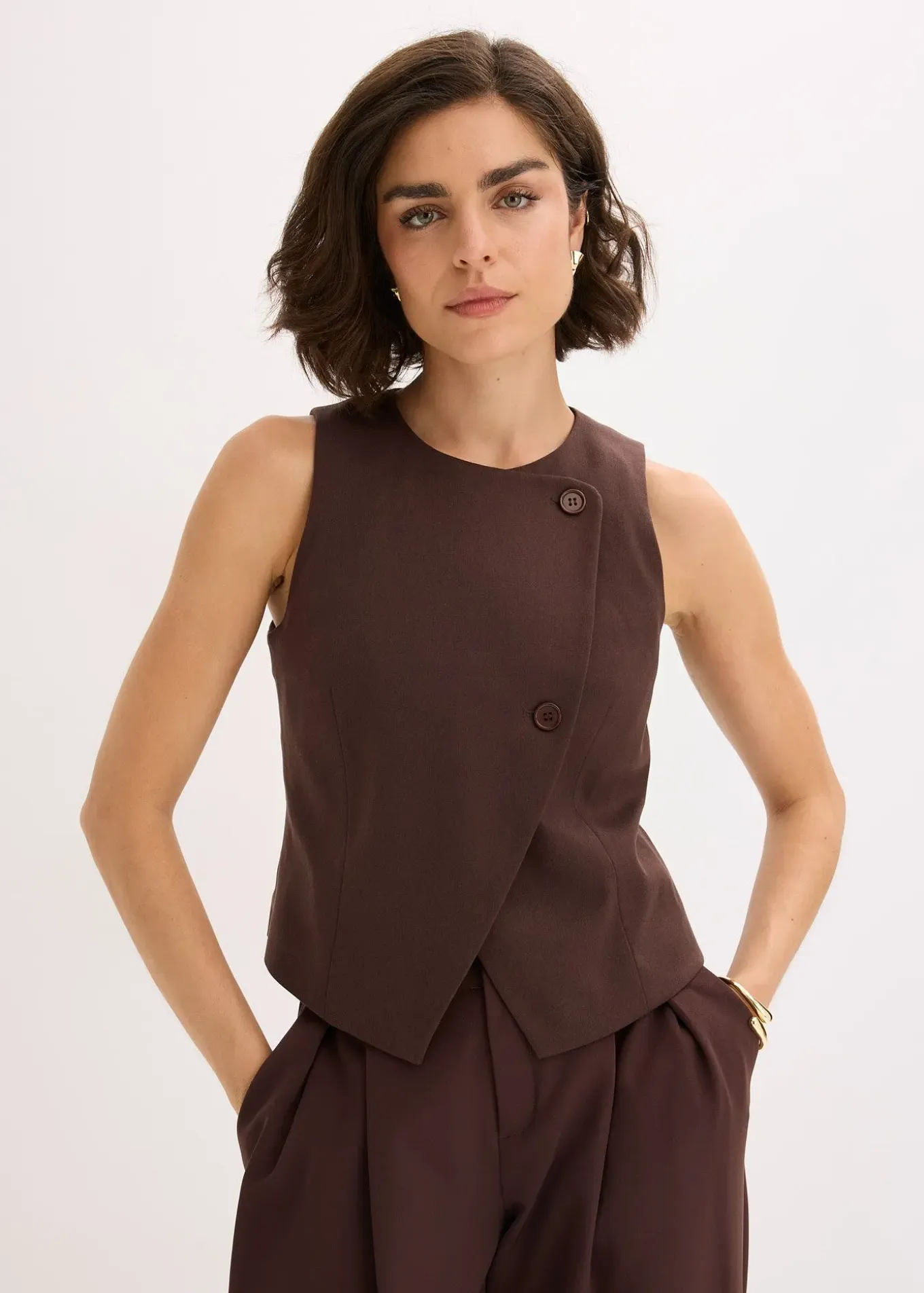 Gilet sans manches en viscose mélangée