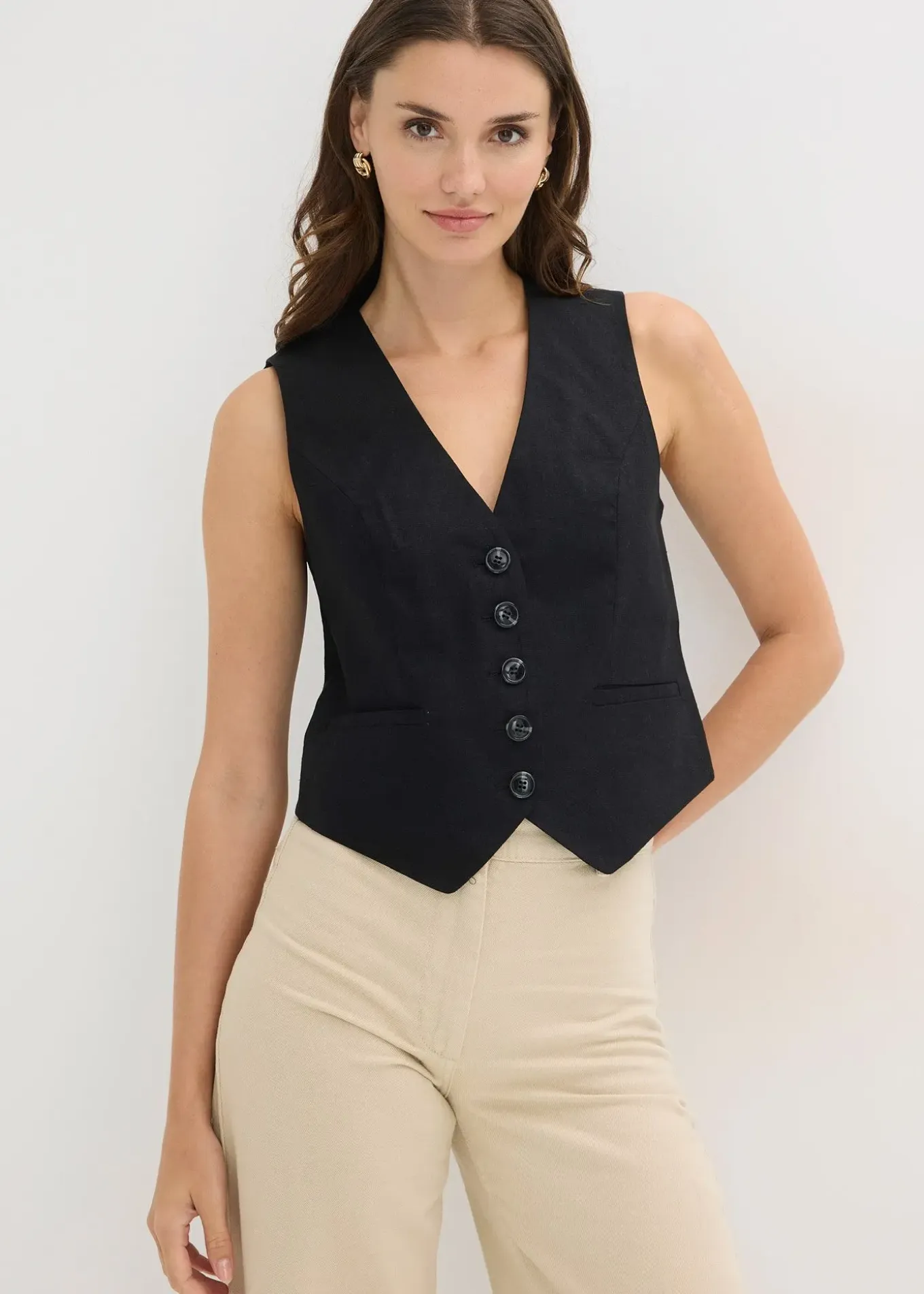 Gilet sans manches en viscose mélangée