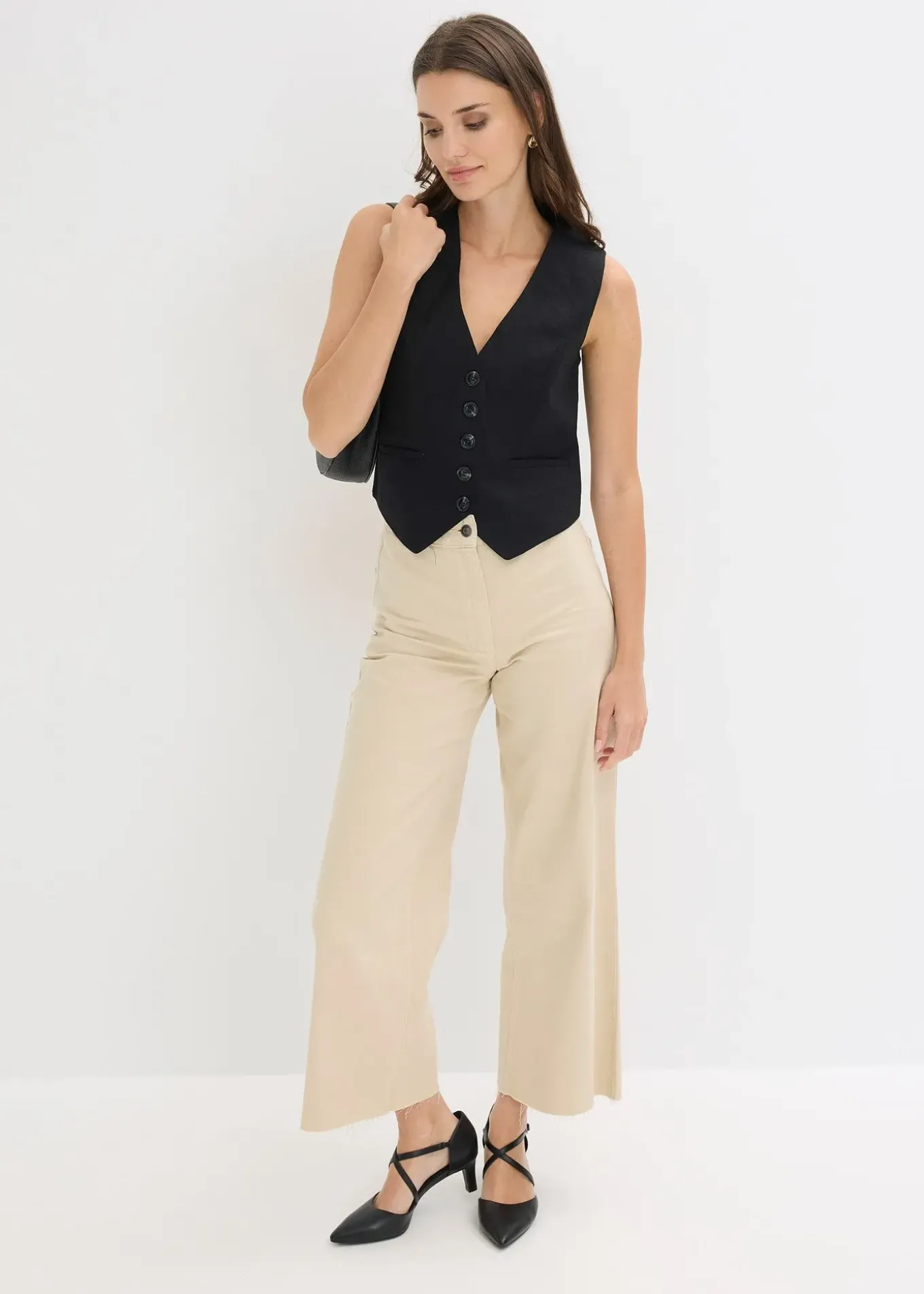 Gilet sans manches en viscose mélangée