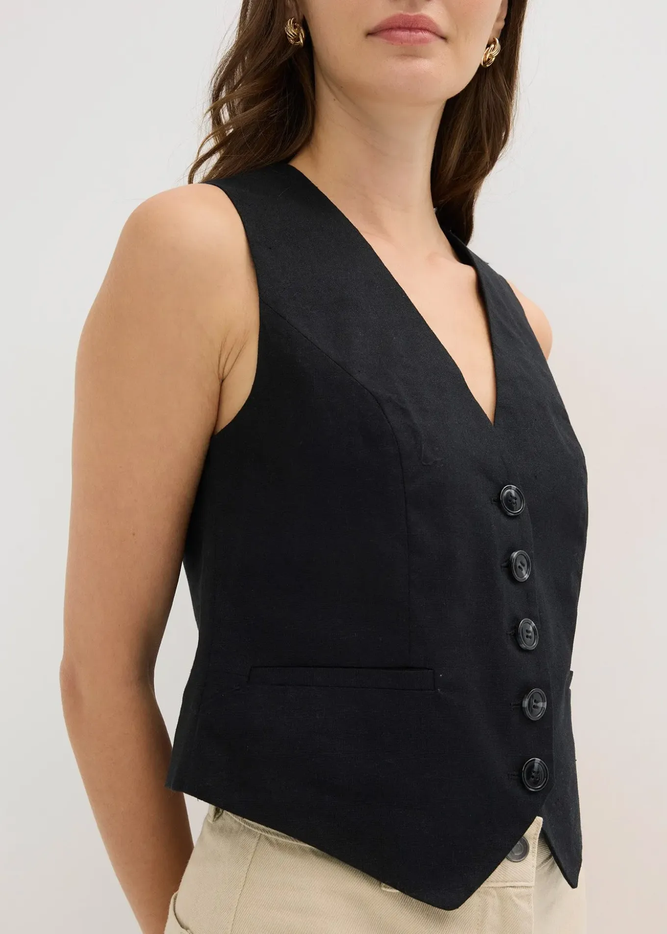 Gilet sans manches en viscose mélangée