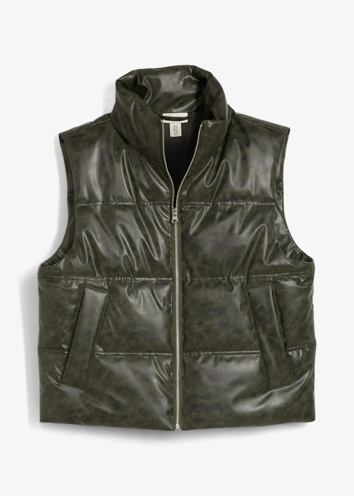 Gilet sans manches enduit et matelassé