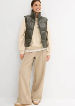 Gilet sans manches enduit et matelassé