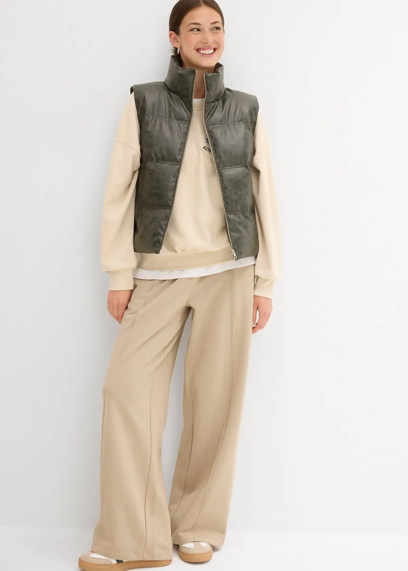 Gilet sans manches enduit et matelassé