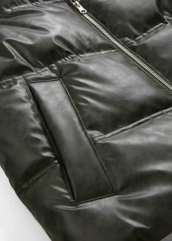 Gilet sans manches enduit et matelassé