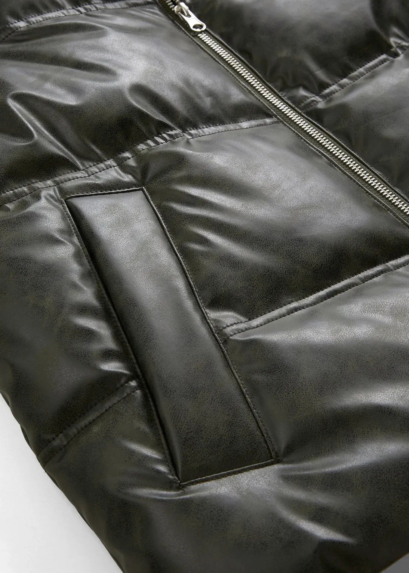 Gilet sans manches enduit et matelassé