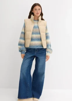 Gilet sans manches enduit et matelassé