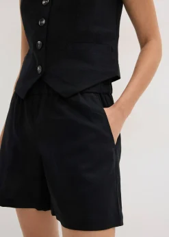 Gilet sans manches et short en lin mélangé