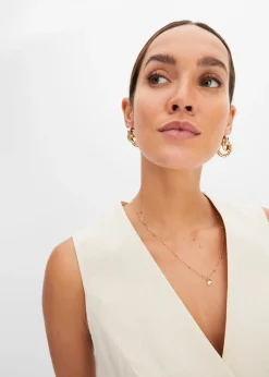 Gilet sans manches et short en lin mélangé