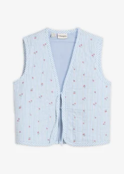 Gilet sans manches matelassé et brodé