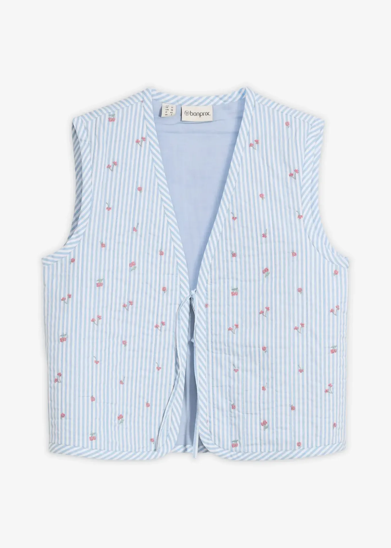 Gilet sans manches matelassé et brodé