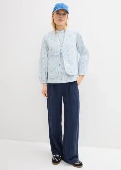 Gilet sans manches matelassé et brodé