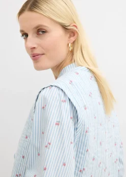 Gilet sans manches matelassé et brodé