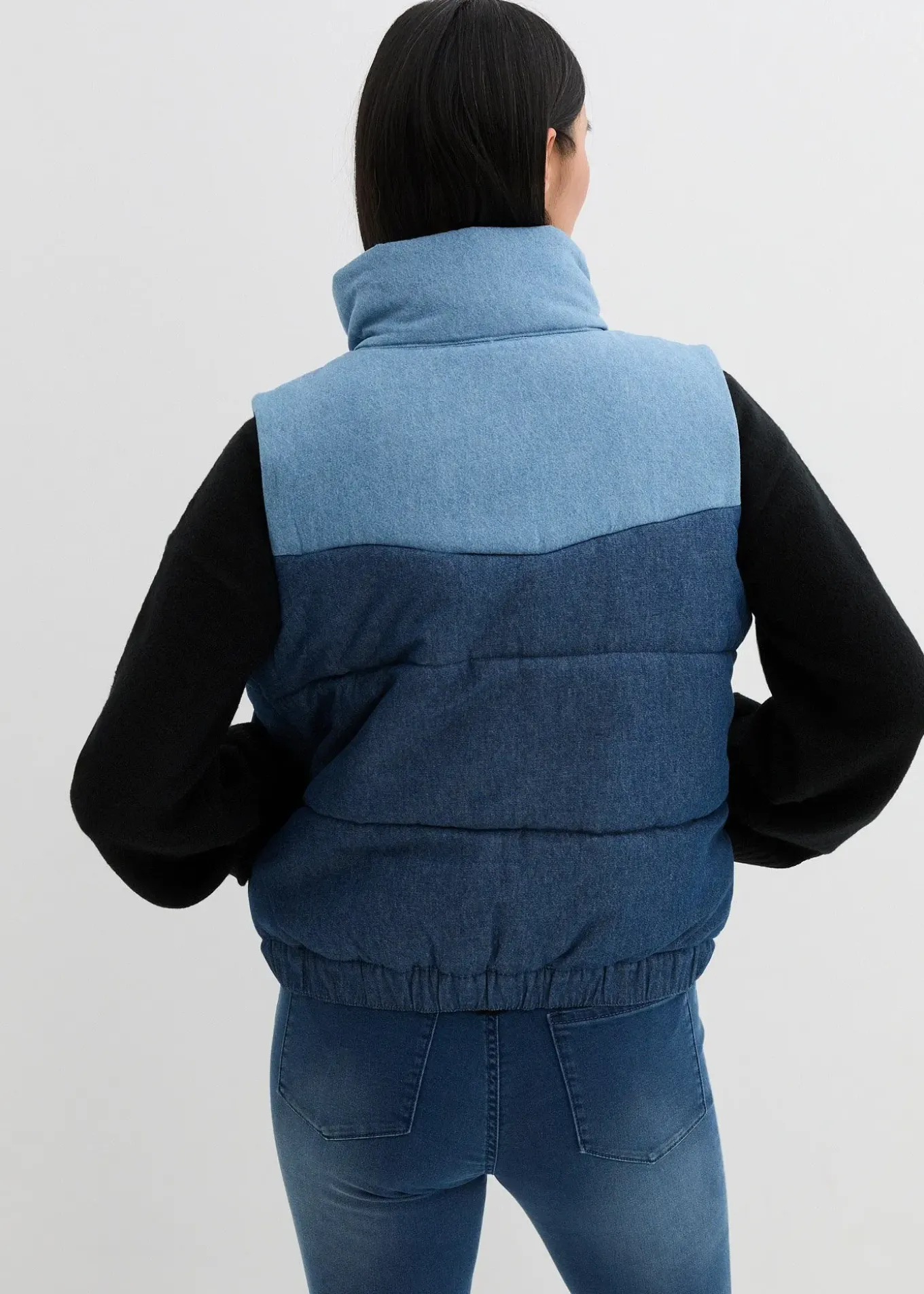 Gilet sans manches matelassé en jean