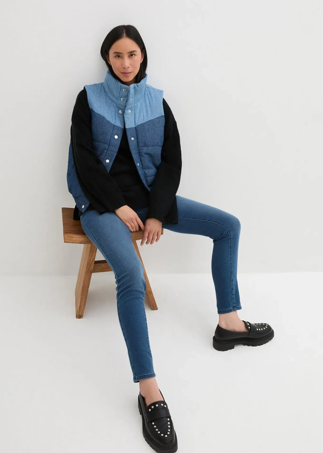 Gilet sans manches matelassé en jean