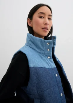 Gilet sans manches matelassé en jean